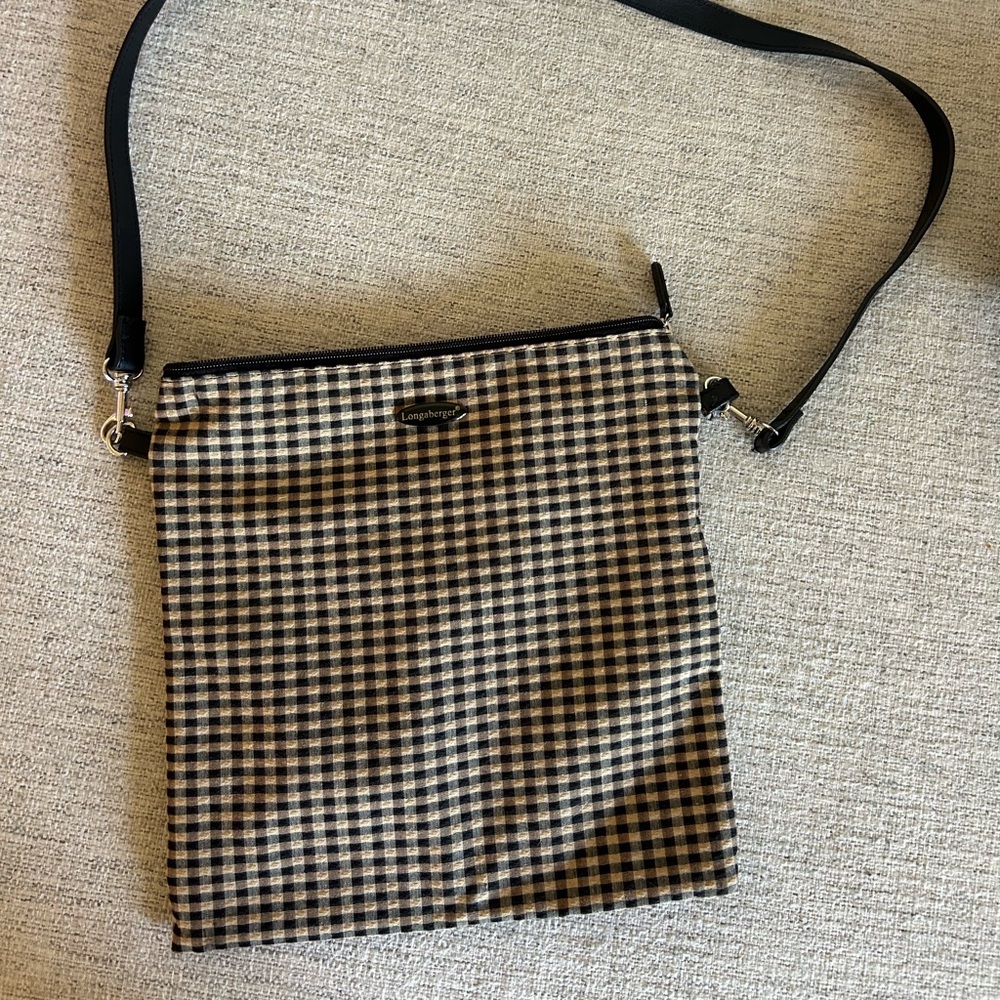 Longaberger Gingham Brown and Black Crossbody Fall Bag